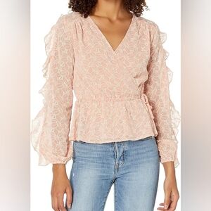 Kendall And Kylie Pink Lace Wrap Top